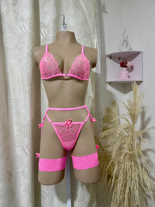 Liguero 3 piezas Rosado